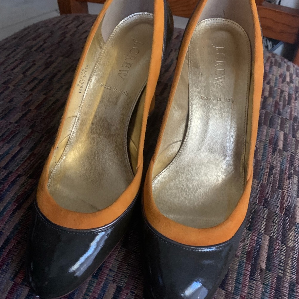 J Crew 3 inch heels fabric upper, colors are gorgeous for fall